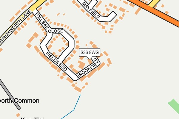 S36 8WG map - OS OpenMap – Local (Ordnance Survey)