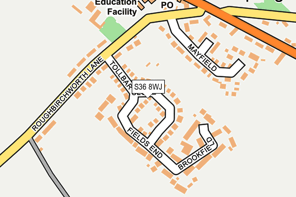 S36 8WJ map - OS OpenMap – Local (Ordnance Survey)