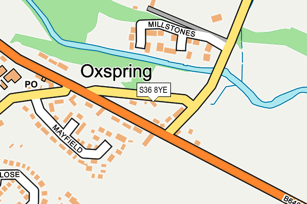 S36 8YE map - OS OpenMap – Local (Ordnance Survey)