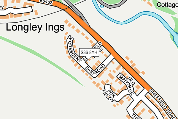 S36 8YH map - OS OpenMap – Local (Ordnance Survey)