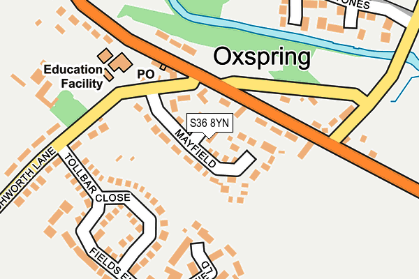 S36 8YN map - OS OpenMap – Local (Ordnance Survey)
