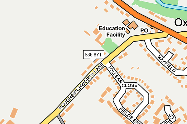 S36 8YT map - OS OpenMap – Local (Ordnance Survey)