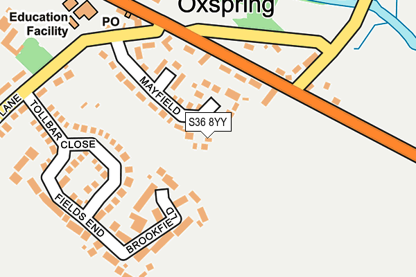 S36 8YY map - OS OpenMap – Local (Ordnance Survey)