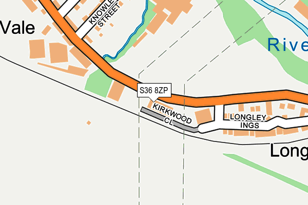 S36 8ZP map - OS OpenMap – Local (Ordnance Survey)