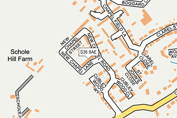 S36 9AE map - OS OpenMap – Local (Ordnance Survey)