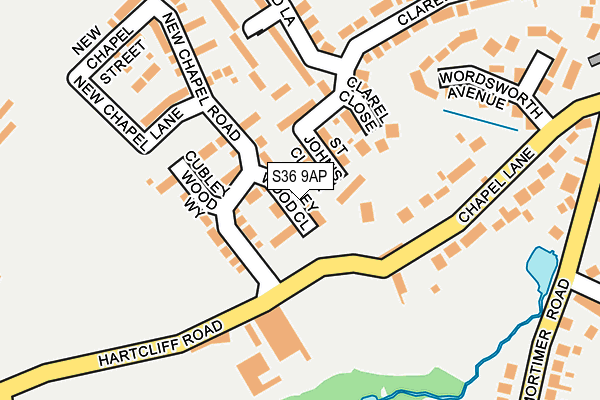 S36 9AP map - OS OpenMap – Local (Ordnance Survey)
