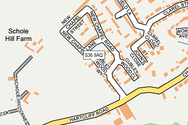S36 9AQ map - OS OpenMap – Local (Ordnance Survey)