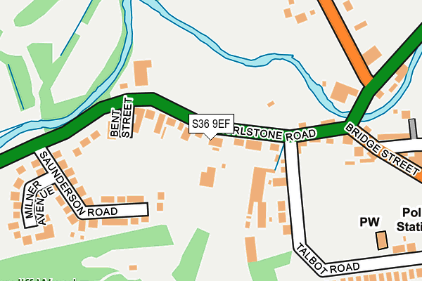 S36 9EF map - OS OpenMap – Local (Ordnance Survey)