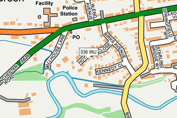 S36 9NJ map - OS OpenMap – Local (Ordnance Survey)