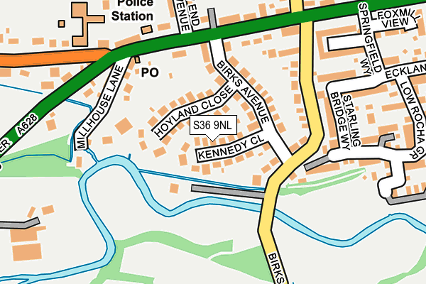 S36 9NL map - OS OpenMap – Local (Ordnance Survey)