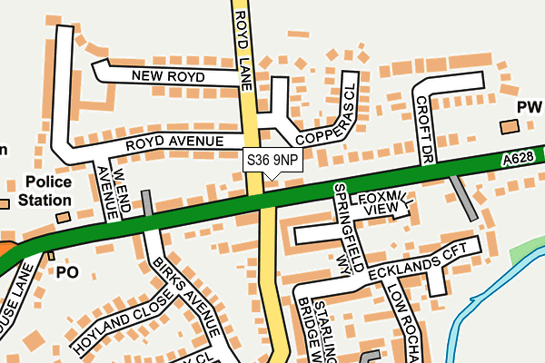 S36 9NP map - OS OpenMap – Local (Ordnance Survey)