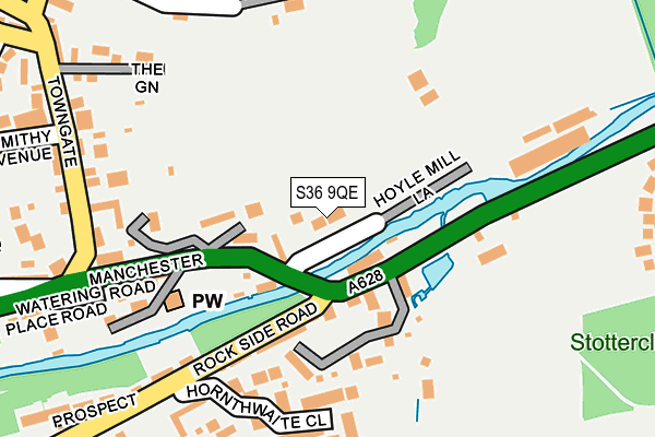 S36 9QE map - OS OpenMap – Local (Ordnance Survey)