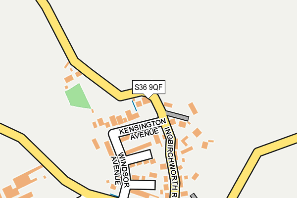 S36 9QF map - OS OpenMap – Local (Ordnance Survey)