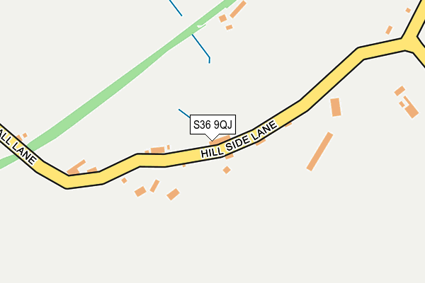 S36 9QJ map - OS OpenMap – Local (Ordnance Survey)