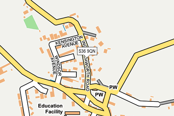 S36 9QN map - OS OpenMap – Local (Ordnance Survey)