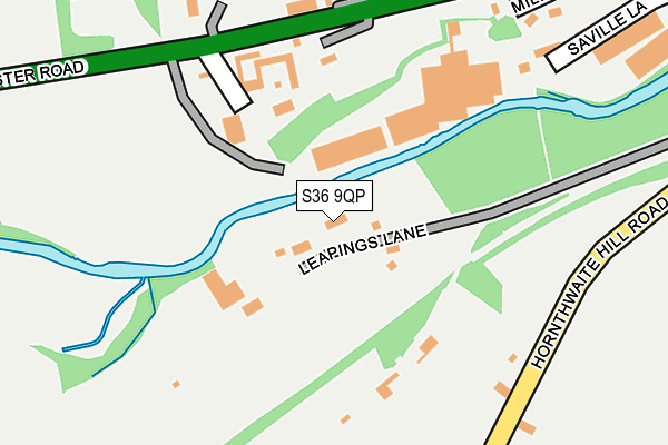 S36 9QP map - OS OpenMap – Local (Ordnance Survey)