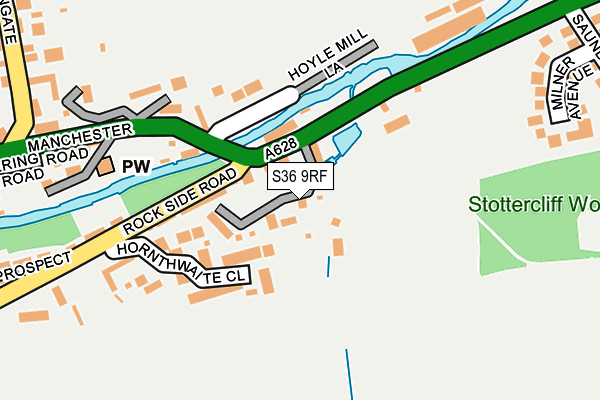 S36 9RF map - OS OpenMap – Local (Ordnance Survey)