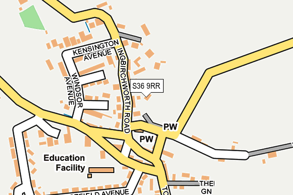 S36 9RR map - OS OpenMap – Local (Ordnance Survey)