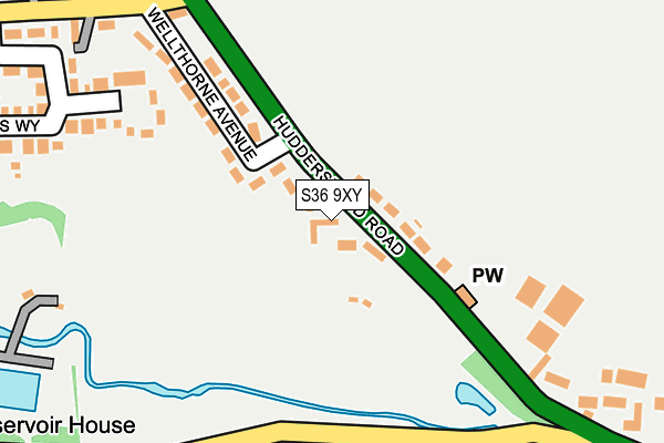 S36 9XY map - OS OpenMap – Local (Ordnance Survey)