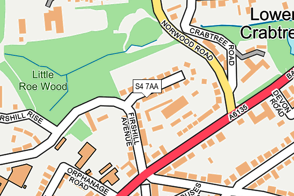 S4 7AA map - OS OpenMap – Local (Ordnance Survey)