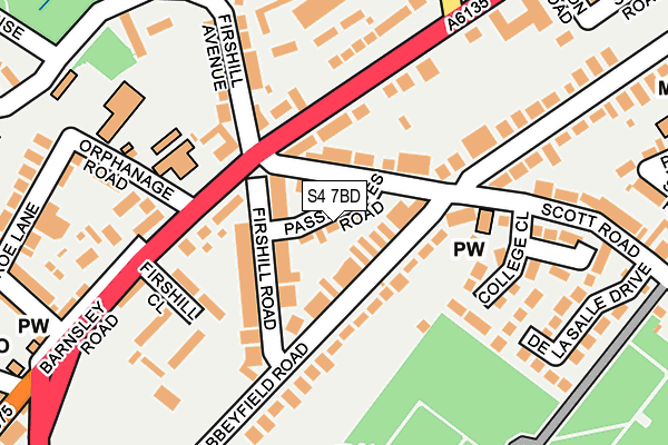 S4 7BD map - OS OpenMap – Local (Ordnance Survey)