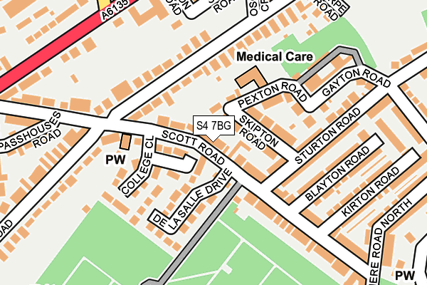 S4 7BG map - OS OpenMap – Local (Ordnance Survey)