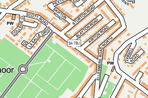 S4 7BJ map - OS OpenMap – Local (Ordnance Survey)