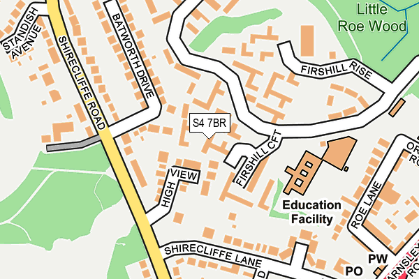 S4 7BR map - OS OpenMap – Local (Ordnance Survey)