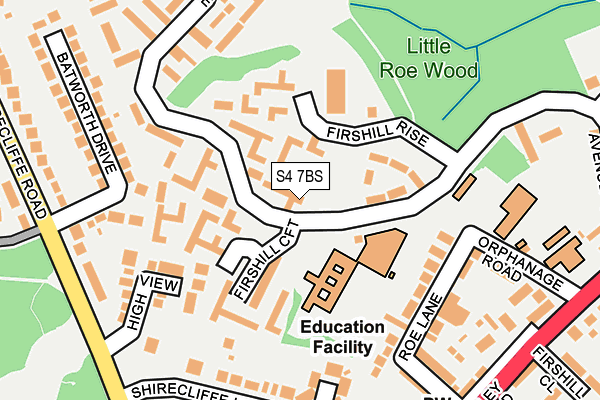 S4 7BS map - OS OpenMap – Local (Ordnance Survey)