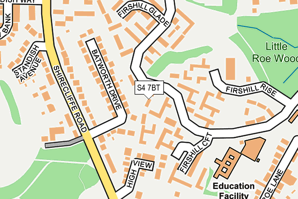 S4 7BT map - OS OpenMap – Local (Ordnance Survey)