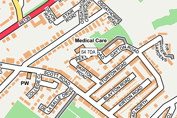 S4 7DA map - OS OpenMap – Local (Ordnance Survey)