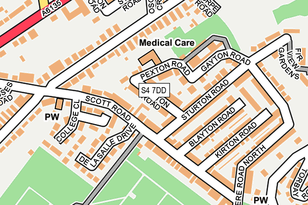 S4 7DD map - OS OpenMap – Local (Ordnance Survey)