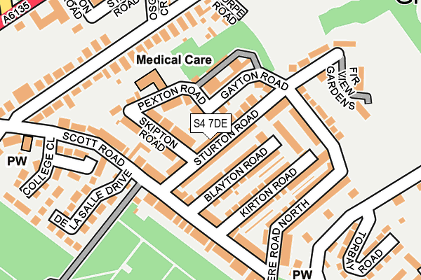 S4 7DE map - OS OpenMap – Local (Ordnance Survey)