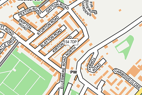 S4 7DP map - OS OpenMap – Local (Ordnance Survey)