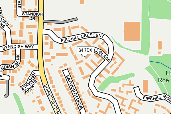 S4 7DX map - OS OpenMap – Local (Ordnance Survey)