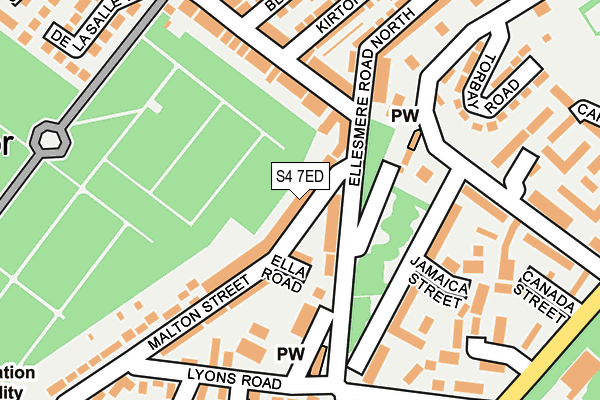 S4 7ED map - OS OpenMap – Local (Ordnance Survey)