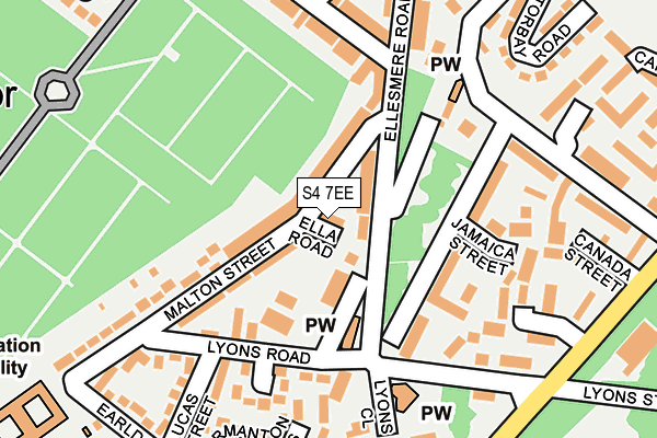 S4 7EE map - OS OpenMap – Local (Ordnance Survey)