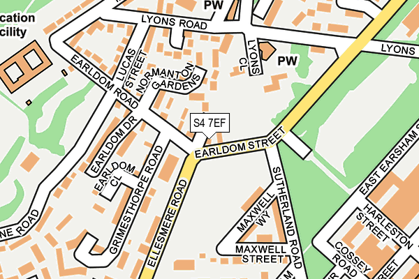 S4 7EF map - OS OpenMap – Local (Ordnance Survey)