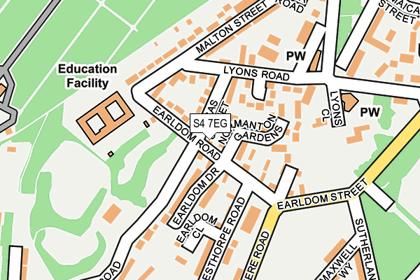 S4 7EG map - OS OpenMap – Local (Ordnance Survey)