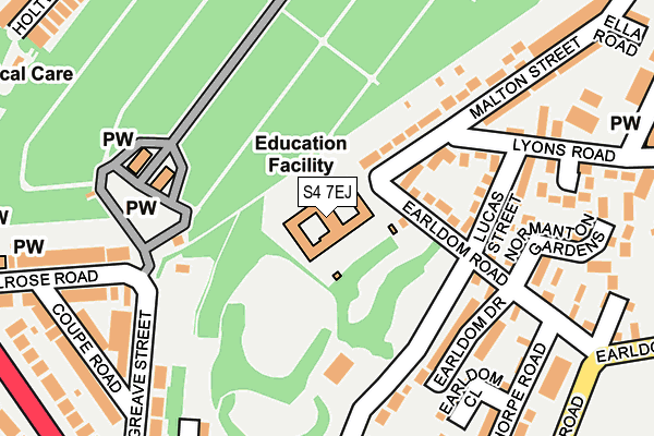 S4 7EJ map - OS OpenMap – Local (Ordnance Survey)