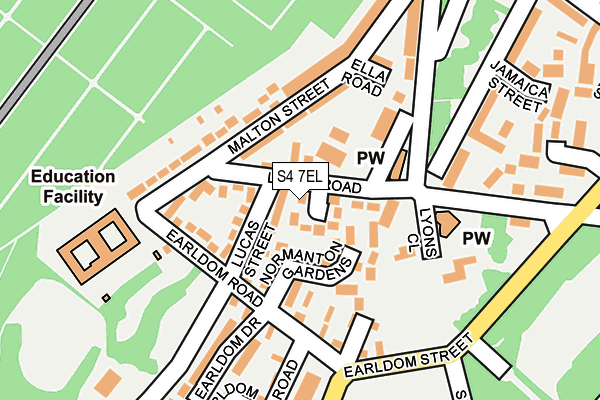 S4 7EL map - OS OpenMap – Local (Ordnance Survey)
