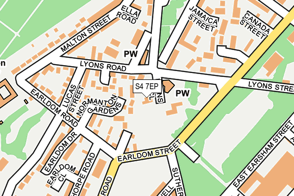 S4 7EP map - OS OpenMap – Local (Ordnance Survey)