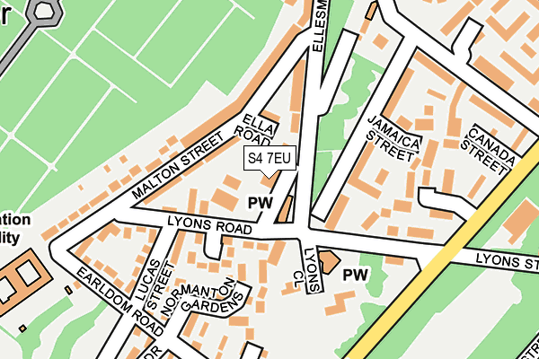 S4 7EU map - OS OpenMap – Local (Ordnance Survey)