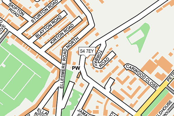 S4 7EY map - OS OpenMap – Local (Ordnance Survey)