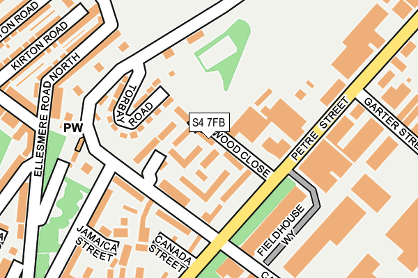 S4 7FB map - OS OpenMap – Local (Ordnance Survey)