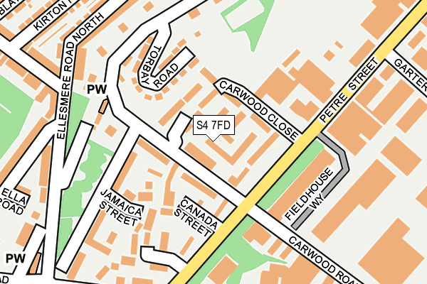 S4 7FD map - OS OpenMap – Local (Ordnance Survey)