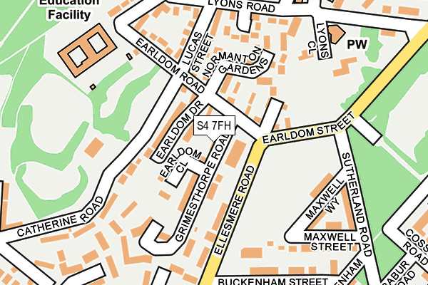 S4 7FH map - OS OpenMap – Local (Ordnance Survey)