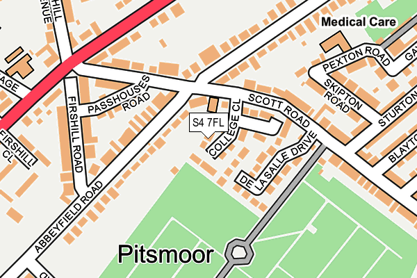 S4 7FL map - OS OpenMap – Local (Ordnance Survey)