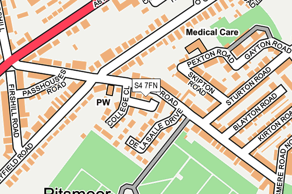 S4 7FN map - OS OpenMap – Local (Ordnance Survey)