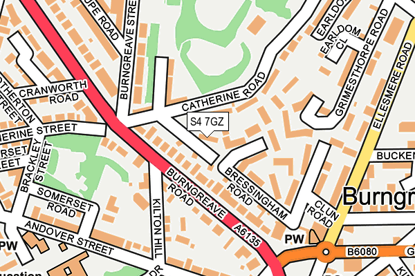 S4 7GZ map - OS OpenMap – Local (Ordnance Survey)